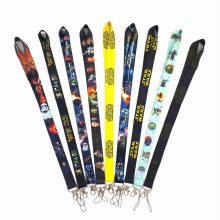 Custom Logo Printing Polyester heat transfer anime lanyard